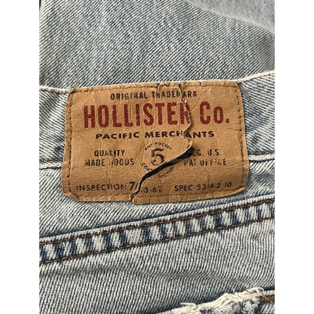 Vtg. Hollister Co Low-Rise Flare Jean 4 R 100% Cotton Boho Distressed Y2K Ripped - Picture 10 of 16